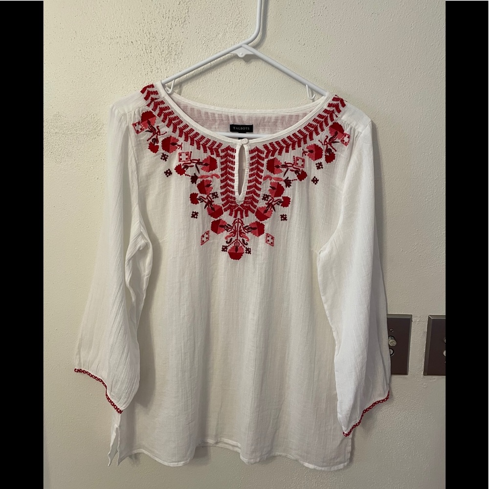 Talbots Bohemian/Peasant Style Blouse - image 2